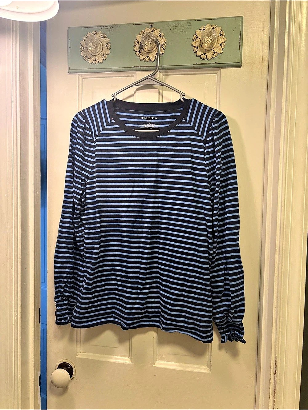 Talbots Striped Long Sleeve Top Size Large Petite